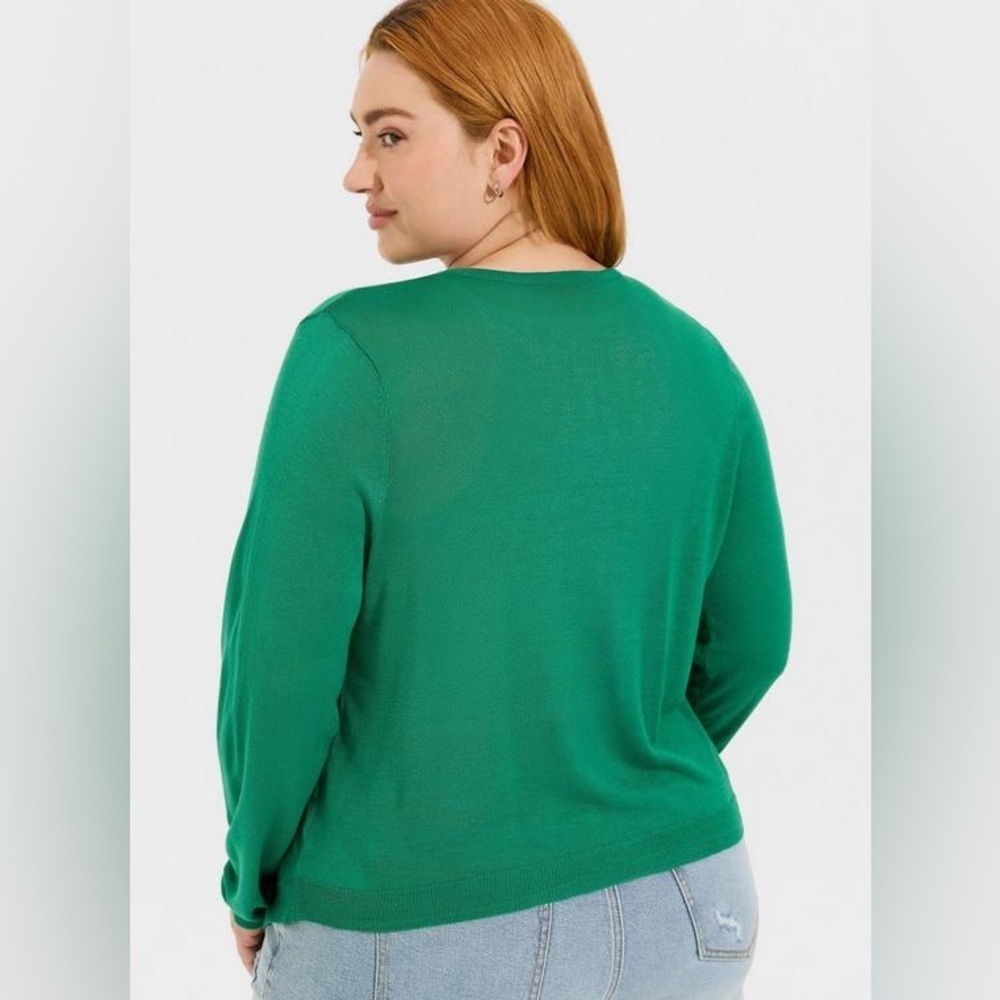 NWT Torrid Tissue Weight Cardigan, Size 0 (L/12), Bosphorus - Picture 3 of 8